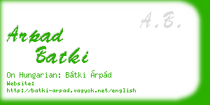 arpad batki business card